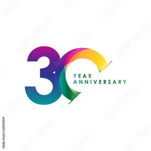 30 Year Anniversary Vector Template Design Illustration
