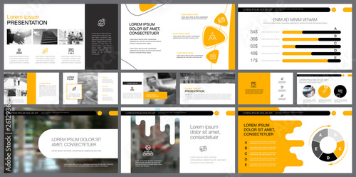 Red, white and black infographic elements for presentation
