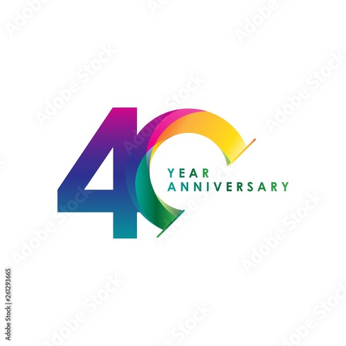 40 Year Anniversary Vector Template Design Illustration