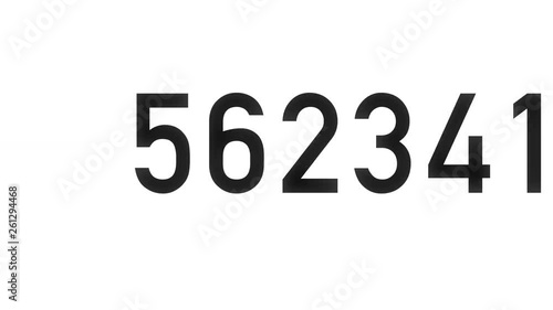 Wallpaper Mural Loopable: Exponential growth concept. Sliding digits of number growing faster and faster according to exponential law. Black digits on white background. Torontodigital.ca