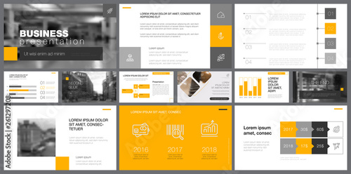 Template of red and grey slides for presentation