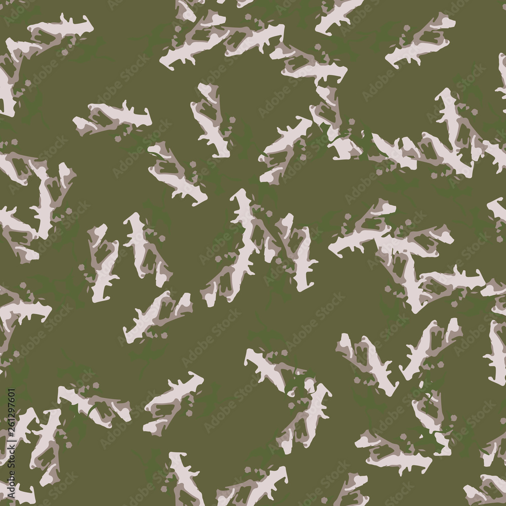 Swamp camouflage of various shades of green, brown and beige colors Swamp camouflage of various shades of green, brown and beige colors