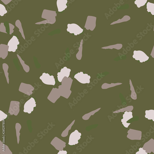 Swamp camouflage of various shades of green, brown and beige colors