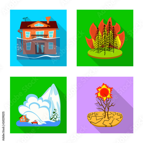 Isolated object of collapse and environment  icon. Set of collapse and distress vector icon for stock.