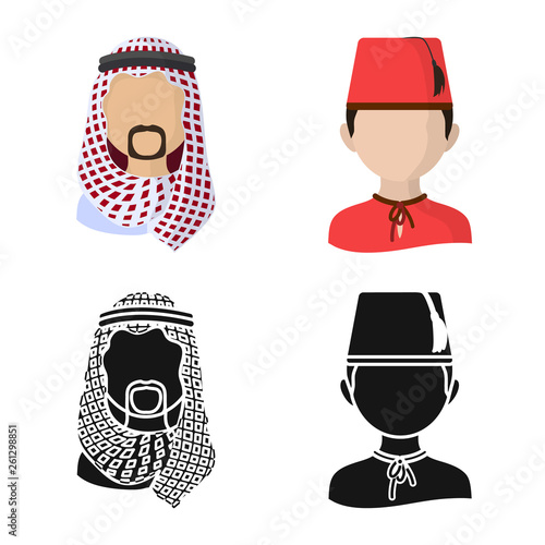 Isolated object of imitator and resident icon. Collection of imitator and culture stock vector illustration.