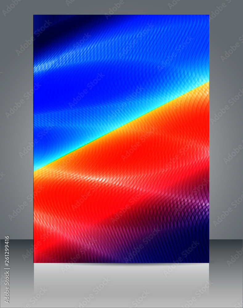 Abstract glossy wavy lines minimal concept background. Vertical A4 page size brochure & flyer cover template. Abstract glossy wavy lines minimal concept background. Vertical A4 page size brochure & flyer cover template.