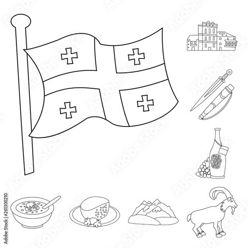 Vector design of traditions and national sign. Collection of traditions and sightseeing vector icon for stock.