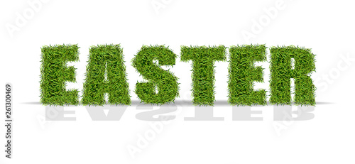 Easter green grass sign Vector realistic. Isolated on white background. Holid...