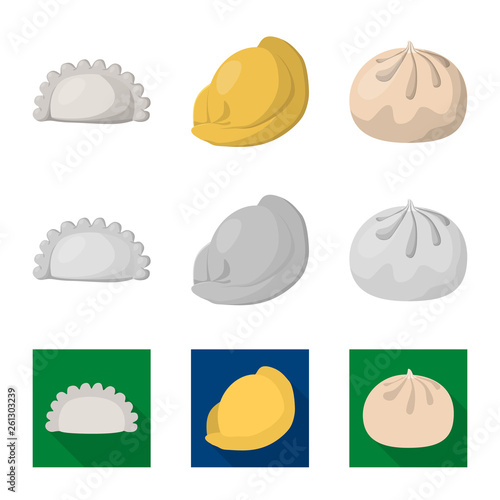 Vector illustration of products  and cooking symbol. Set of products  and appetizer vector icon for stock.