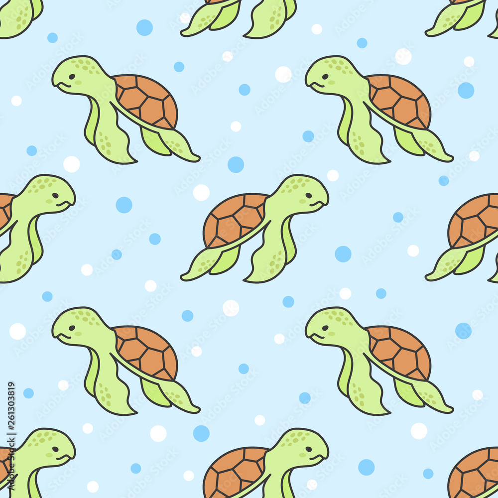 Cute turtle Seamless Pattern Background Cute turtle Seamless Pattern Background
