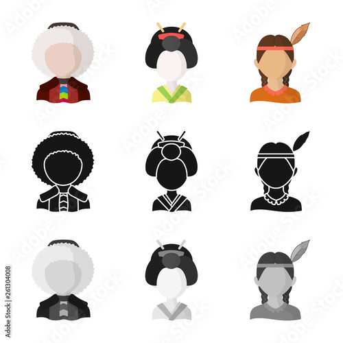 Vector illustration of imitator and resident sign. Collection of imitator and culture stock symbol for web.