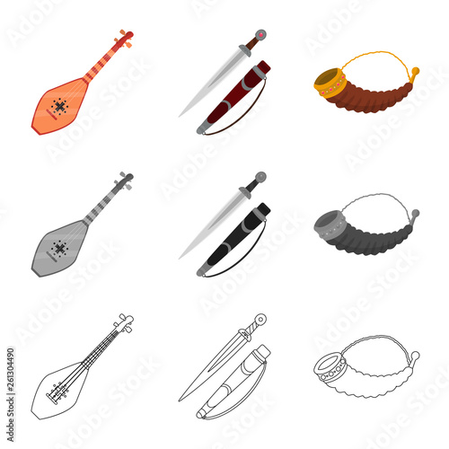 Isolated object of culture and sightseeing icon. Set of culture and originality stock symbol for web.