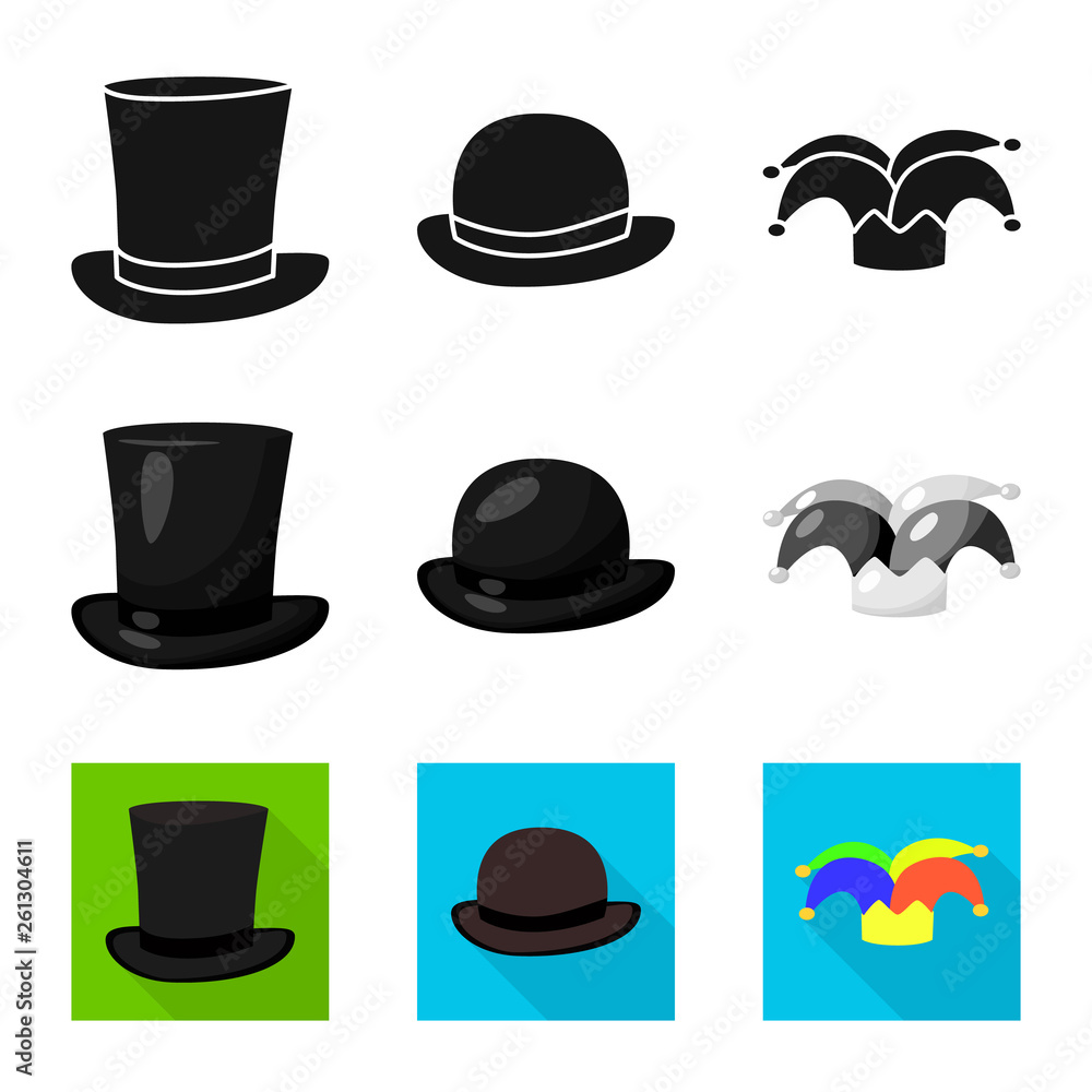 Vector design of clothing and cap logo. Collection of clothing and beret vector icon for stock. Vector design of clothing and cap logo. Collection of clothing and beret vector icon for stock.