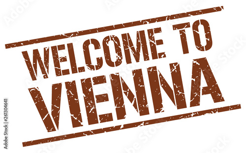 welcome to Vienna stamp