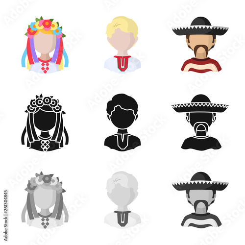 Vector illustration of imitator and resident logo. Set of imitator and culture stock vector illustration.