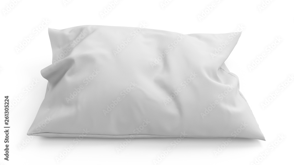 3D rendering pillow isolated on white background