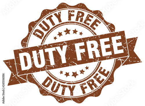 duty free stamp. sign. seal