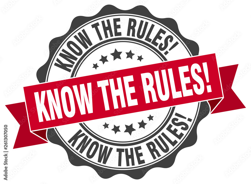 know the rules! stamp. sign. seal