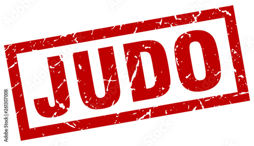 square grunge red judo stamp