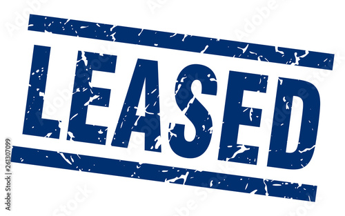 square grunge blue leased stamp