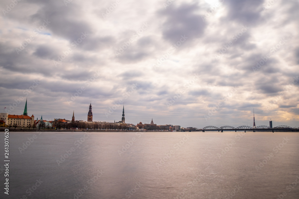 Skyline of Riga, Latvia during a summers day 
