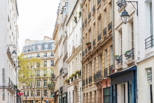 PARIS, FRANCE - MARCH 31, 2019: Antique building view in Paris city, France.