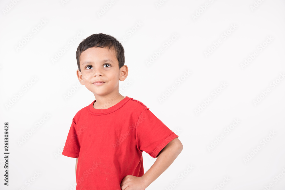 Arab child standing on white background Arab child standing on white background
