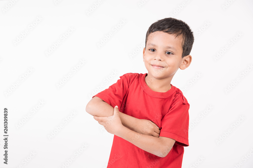 Arab child standing on white background Arab child standing on white background