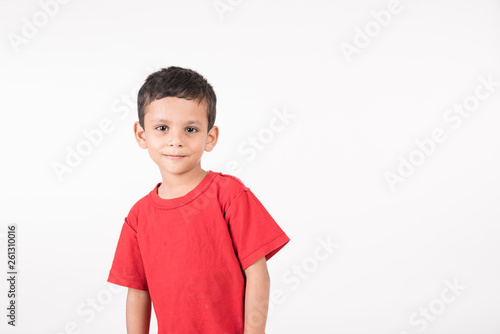 Arab child standing on white background