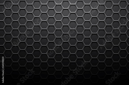 black metal steel plate background or stainless texture background vector honeycomb monochrome seamless hexagon mosaic aluminum silver surface-vector