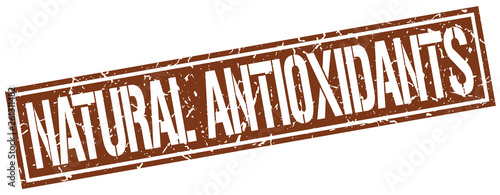 natural antioxidants square grunge stamp