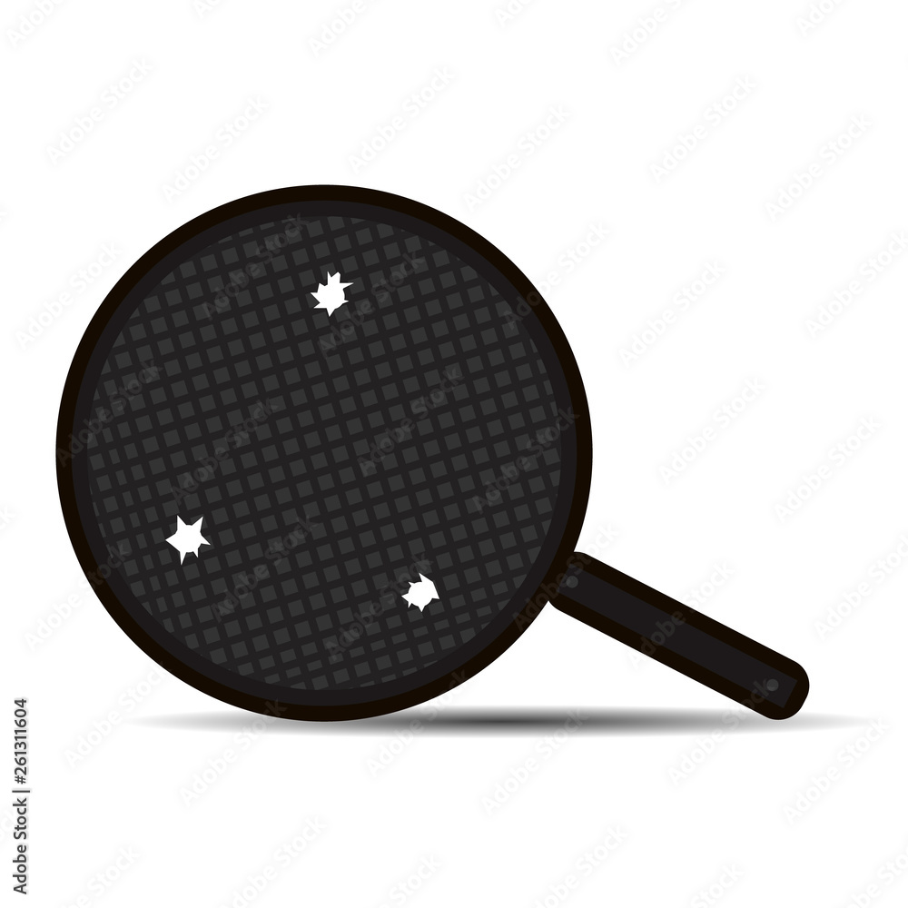 The famous pan in the video game PUBG on a white background with three bullet holes. Vector illustration The famous pan in the video game PUBG on a white background with three bullet holes. Vector illustration