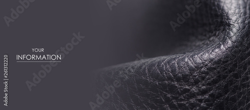 Black leather material texture fashion pattern on blur background