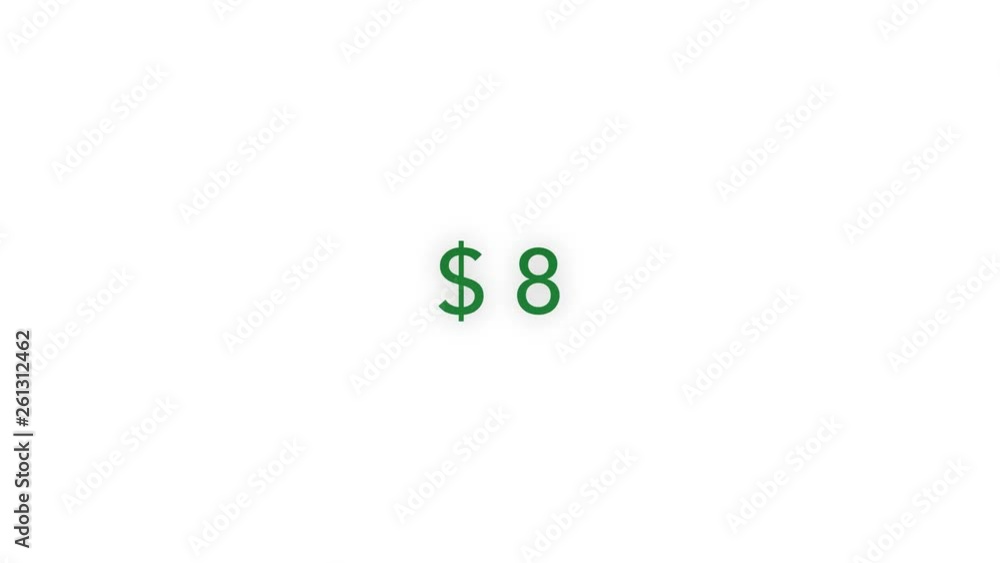 W/Alpha: Counting from zero to million dollars with exponential money growth. Green digits on white background with alpha matte. W/Alpha: Counting from zero to million dollars with exponential money growth. Green digits on white background with alpha matte.