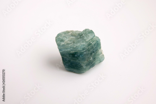 Natural mineral rock specimen - green-blue apatite gemstone from Slyudyanka district, Russia