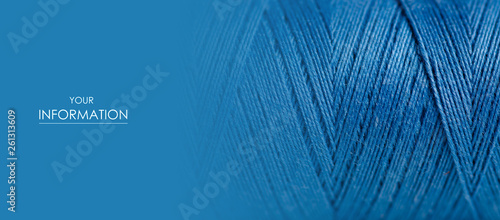 Slika na platnu Blue thread macro background clothing sewing material pattern