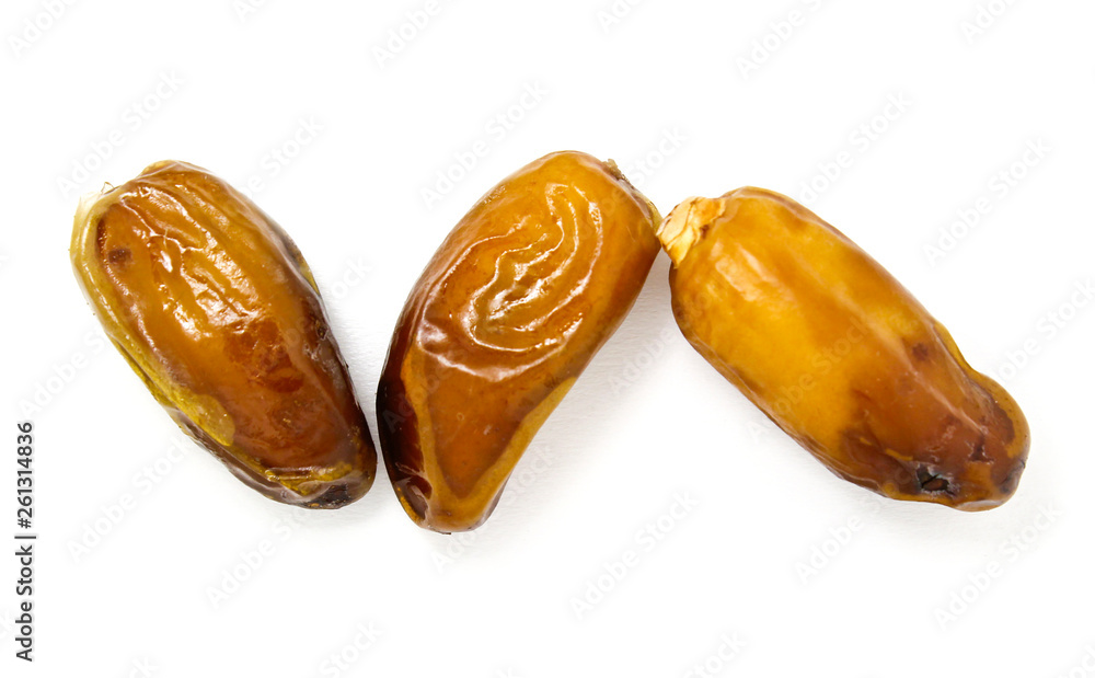 Fototapeta premium dried dates on a white background