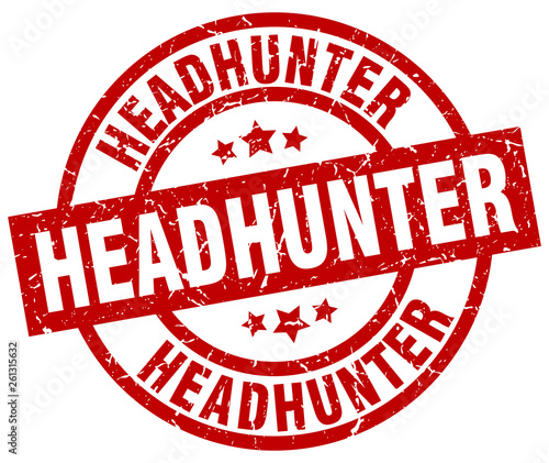 headhunter round red grunge stamp