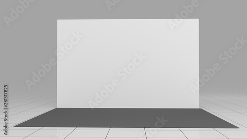 3d render press wall 4x2.5 meters. Backdrop. Mockup. 3d render isolated on white background. High Resolution Template