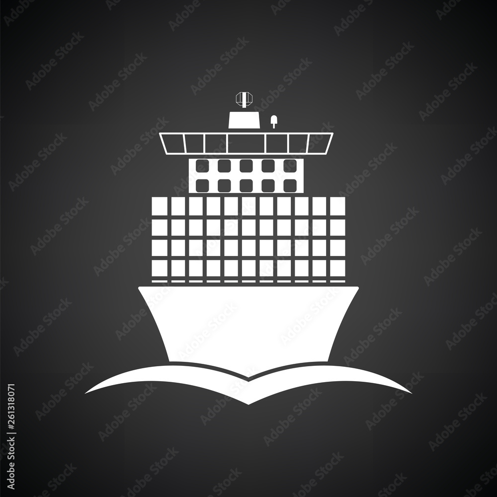 Container ship icon front view