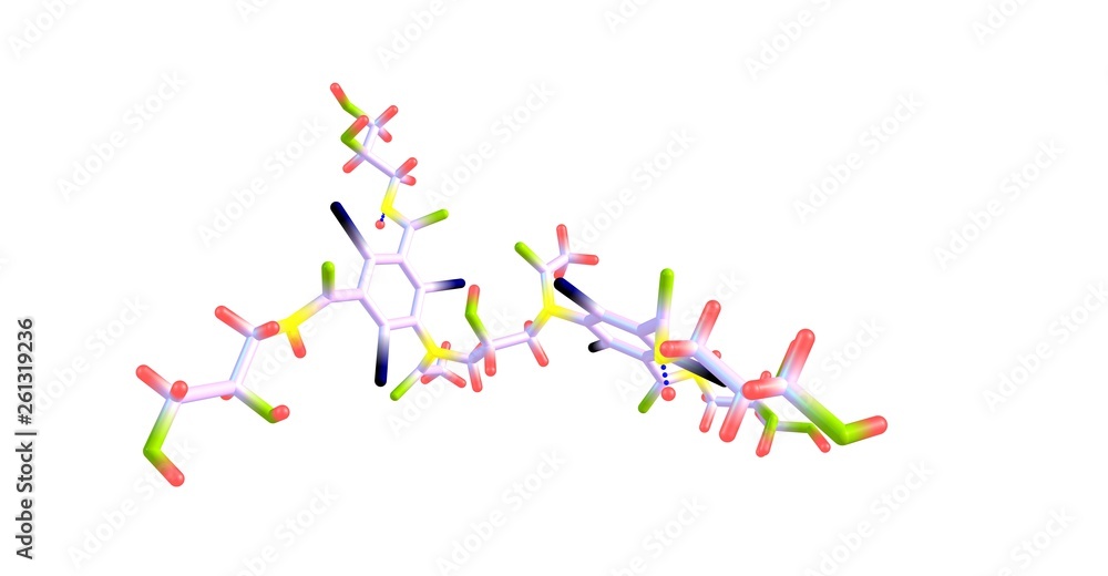 Iodixanol molecular structure isolated on white Iodixanol molecular structure isolated on white