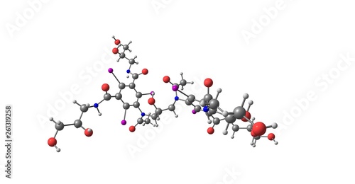 Iodixanol molecular structure isolated on white photo