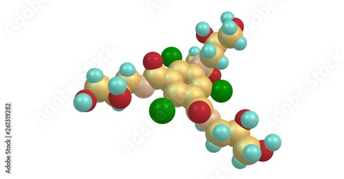 Iohexol molecular structure isolated on white photo