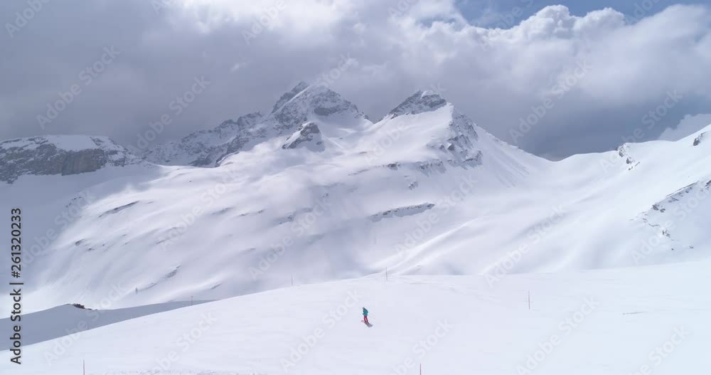 Fly over Ovronnaz ski slopes - Aerial 4K Fly over Ovronnaz ski slopes - Aerial 4K