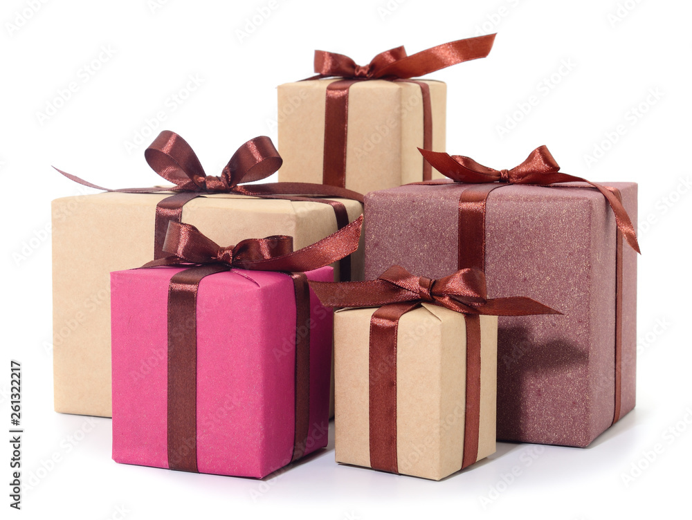 Obraz premium Gift boxes, gifts on a white background isolated.