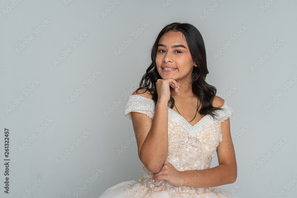 Hispanic Teen Girl Going To Prom