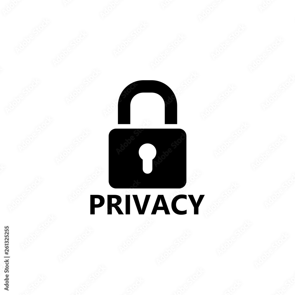 Black Privacy icon or sign Black Privacy icon or sign