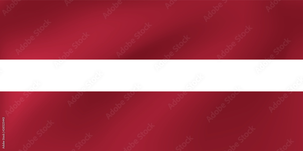 Vector national flag of Latvia. Illustration for sports competition, traditional or state events. - obrazy, fototapety, plakaty 