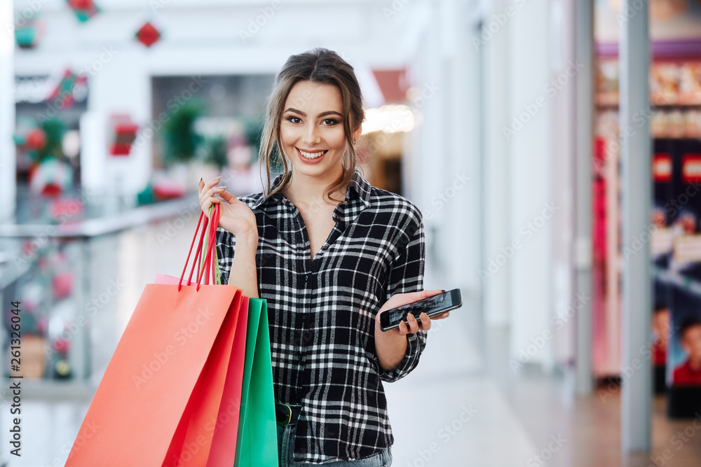 Cute girl posing at shopping mall Cute girl posing at shopping mall