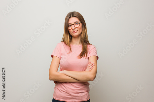 Photos Young russian natural girl looking straight ahead